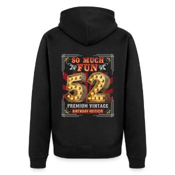 52ème anniversaire 52 ans Vintage-Retro Fun-Birthday - Veste à capuche bio Premium Unisexe - noir - Dos - Nico (187cm)