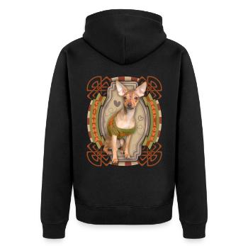 Chihuahua, dicton drôle, amour amour - Veste à capuche bio Premium Unisexe - noir - Dos - Nico (187cm)