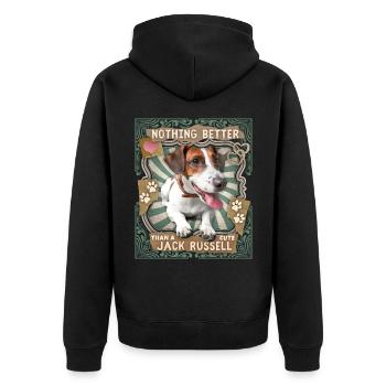 Mignon Jack Russell terrier, dicton drôle - Veste à capuche bio Premium Unisexe - noir - Dos - Nico (187cm)