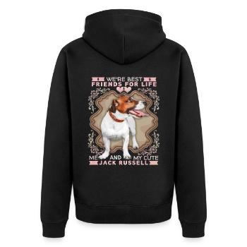 Jack Russell Terrier, Chien, Terrier mignon, Disant - Veste à capuche bio Premium Unisexe - noir - Dos - Nico (187cm)