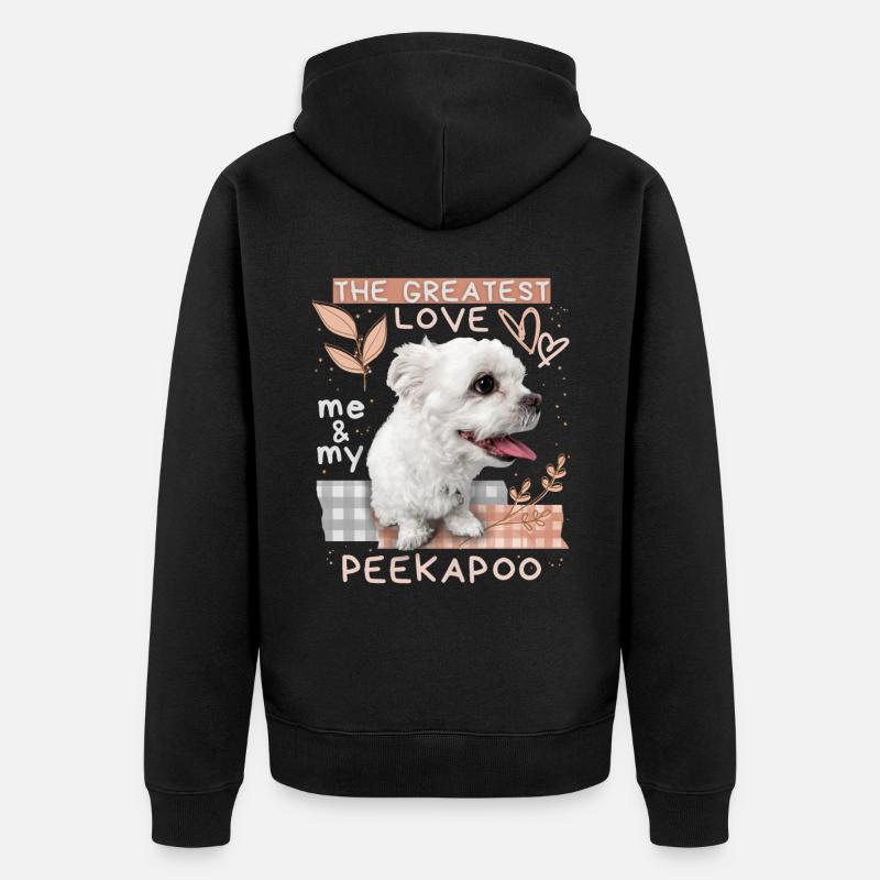 Peekapoo, chien, dicton drôle - Veste à capuche bio Premium Unisexe - noir