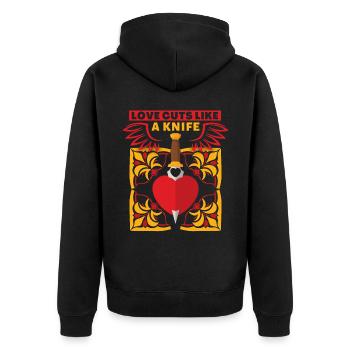 Love-Love, dicton amusant pour la Saint-Valentin - Veste à capuche bio Premium Unisexe - noir - Dos - Nico (187cm)