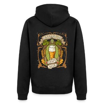 Craft-Bier, Craft-Beer lustiger Spruch - Unisex Premium Bio Zip Hoodie - Schwarz - Hinten - Nico (187cm)