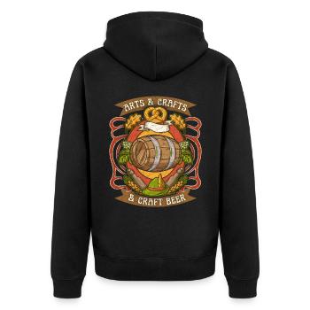 Arts & Crafts, Craft-Beer Art and Beer - Unisex Premium Organic Zip Hoodie - black - Back - Nico (187cm)