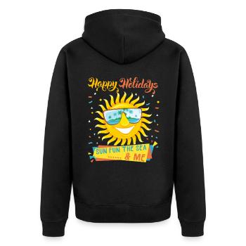Vacances à la mer, vacances, soleil qui rit, dire - Veste à capuche bio Premium Unisexe - noir - Dos - Nico (187cm)