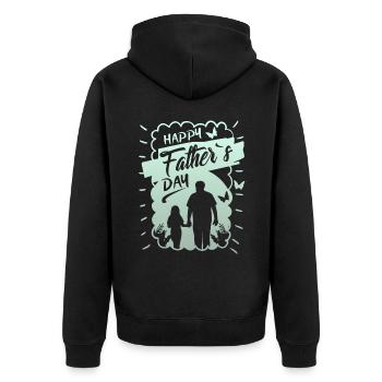Father's Day, Father-and-Daughter, Happy Father's Day - Unisex Premium Organic Zip Hoodie - black - Back - Nico (187cm)