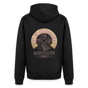 Meditation, Meditation, Harmony Harmony - Unisex Premium Organic Zip Hoodie - black - Back - Nico (187cm)