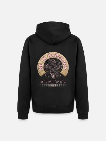 Meditation, Meditation, Harmony Harmony - Unisex Premium Organic Zip Hoodie - black