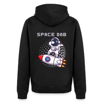 Dabbing astronaut cosmonaut, funny saying - Unisex Premium Organic Zip Hoodie - black - Back - Nico (187cm)