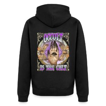 Occulte, Eye All-Seeing Eye Magic Vintage Style - Veste à capuche bio Premium Unisexe - noir - Dos - Nico (187cm)