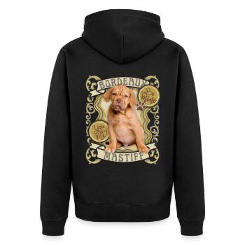 Bordeaux Mastiff, Chien, Bordeaux Grand Danois, Affiche - Veste à capuche bio Premium Unisexe - noir - Dos - Nico (187cm)