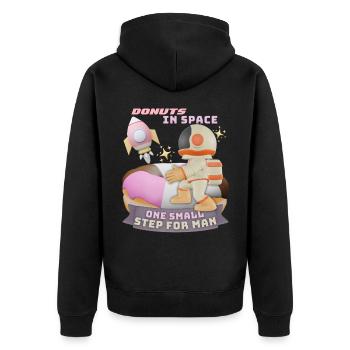 Donut space, donuts in space, funny astronaut - Unisex Premium Organic Zip Hoodie - black - Back - Nico (187cm)