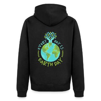 Earth Day, Saying, Environmental Protection, Climate Protection - Unisex Premium Organic Zip Hoodie - black - Back - Nico (187cm)