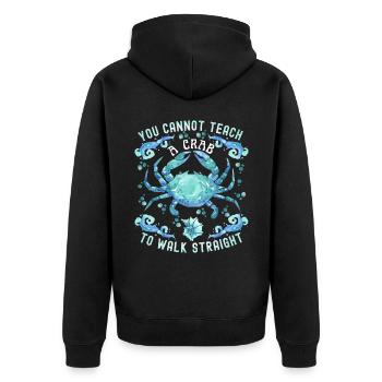 Sea crab, crab, funny saying - Unisex Premium Organic Zip Hoodie - black - Back - Nico (187cm)