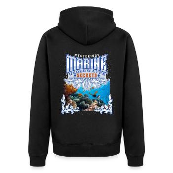 Sea-Ocean, Underwater World for Divers, Saying - Unisex Premium Organic Zip Hoodie - black - Back - Nico (187cm)