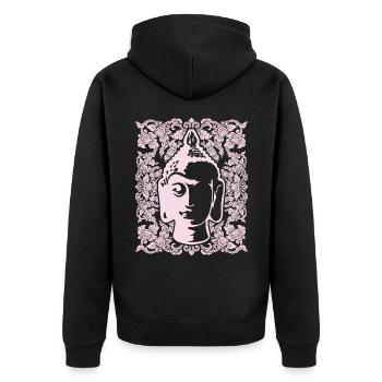 Tête de Bouddha, Bouddha thaïlandais, spirituel, Thaïlande - Veste à capuche bio Premium Unisexe - noir - Dos - Nico (187cm)