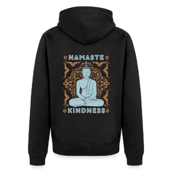 Buddha Design, Bouddha thaïlandais, Thaïlande - Veste à capuche bio Premium Unisexe - noir - Dos - Nico (187cm)