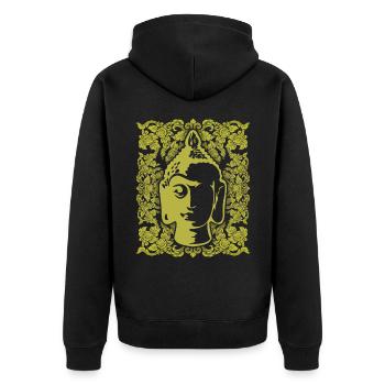 Tête de Bouddha, Bouddha thaïlandais, spirituel, Thaïlande - Veste à capuche bio Premium Unisexe - noir - Dos - Nico (187cm)