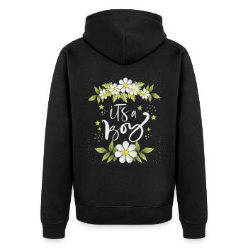 Baby Boy It’s-a-Boy Annonce, Grossesse - Veste à capuche bio Premium Unisexe - noir - Dos - Nico (187cm)