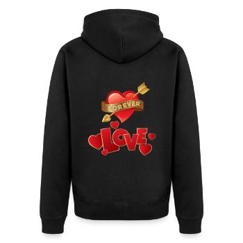 Wedding, Wedding Motif, Love Love, Valentine's Day - Unisex Premium Organic Zip Hoodie - black - Back - Nico (187cm)