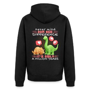Dinosaure amoureux drôle disant Dinosaure - Veste à capuche bio Premium Unisexe - noir - Dos - Nico (187cm)