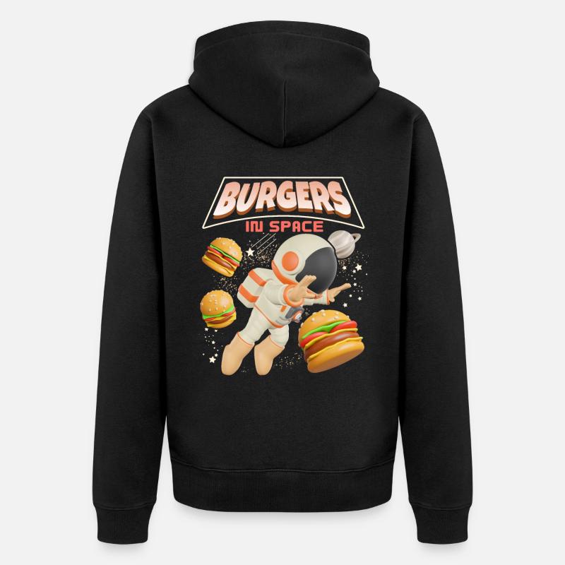 Hamburger lustiger Spruch Burger-Hamburger - Felpa con cappuccio ecologica premium unisex - nero