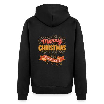 Noël, Typographie, Vintage Joyeux Noël - Veste à capuche bio Premium Unisexe - noir - Dos - Nico (187cm)