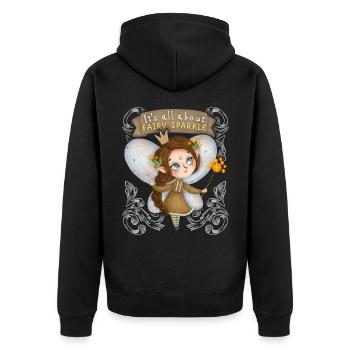 Feen, Märchenfee, Spruch, gute Fee, Fairycore - Unisex Premium Bio Zip Hoodie - Schwarz - Hinten - Nico (187cm)