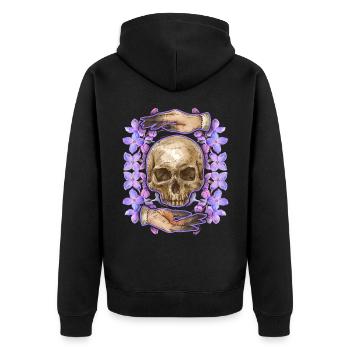 Dia-De-Los-Muertos, Crâne de sucre, Crâne, Crâne - Veste à capuche bio Premium Unisexe - noir - Dos - Nico (187cm)
