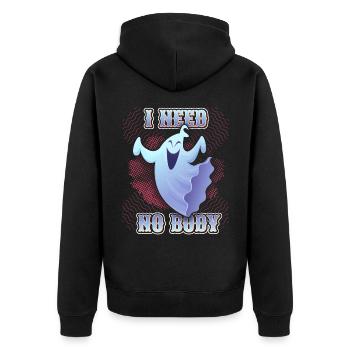 Drôle de fantôme, disant style de bande dessinée d’Halloween - Veste à capuche bio Premium Unisexe - noir - Dos - Nico (187cm)