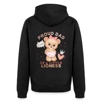 Dad-Daddy, Dad-Daddy, Lion-Dad Baby-Girl Saying - Unisex Premium Organic Zip Hoodie - black - Back - Nico (187cm)