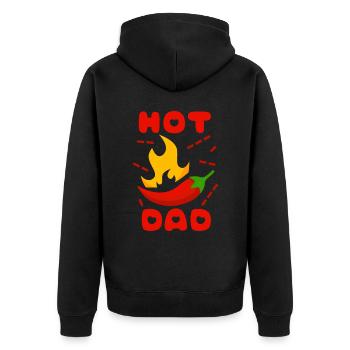 Dad-Daddy Father's Day, funny saying, hot dad - Unisex Premium Organic Zip Hoodie - black - Back - Nico (187cm)