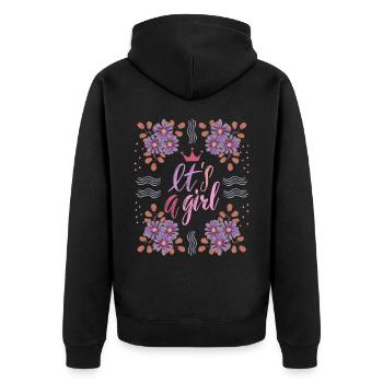 C’est-une-fille, petite fille, annonce, disant - Veste à capuche bio Premium Unisexe - noir - Dos - Nico (187cm)