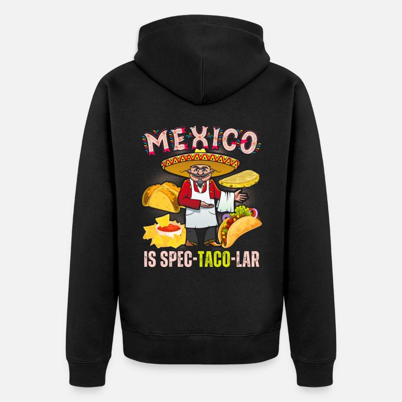Taco drôle en disant Mexique - Veste à capuche bio Premium Unisexe - noir