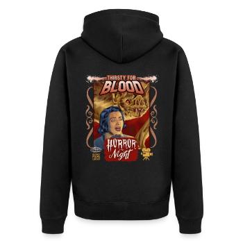 Vampire Bloodsucker Horror Movie Vintage Movie Poster - Unisex Premium Organic Zip Hoodie - black - Back - Nico (187cm)