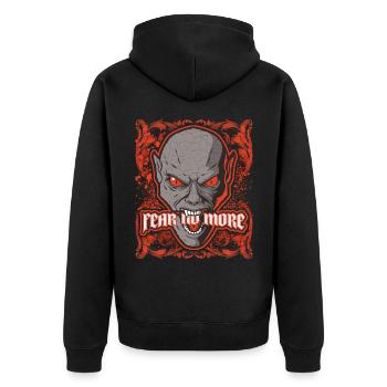 Teufel-Monster Spruch Vintage-Horror Totenkopf - Unisex Premium Bio Zip Hoodie - Schwarz - Hinten - Nico (187cm)
