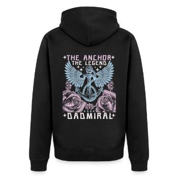 Daddy-Father Father's Day, the legend, saying Dad-Daddy - Unisex Premium Organic Zip Hoodie - black - Back - Nico (187cm)