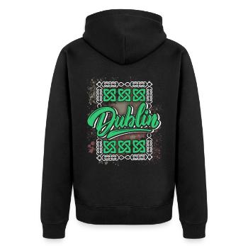 Dublin Dublin-Ireland Ireland, saying, Dublin logo - Unisex Premium Organic Zip Hoodie - black - Back - Nico (187cm)