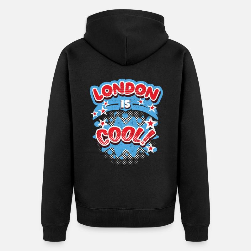 Londres Angleterre, Royaume-Uni Dire Londres-cool - Veste à capuche bio Premium Unisexe - noir