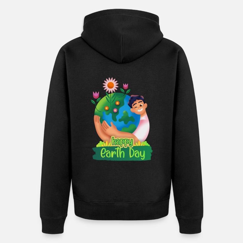Journée internationale de la Terre - Veste à capuche bio Premium Unisexe - noir