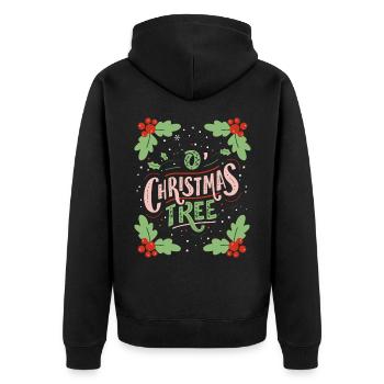Weihnachtsbaum, Weihnachten Typografie Spruch - Unisex Premium Bio Zip Hoodie - Schwarz - Hinten - Nico (187cm)