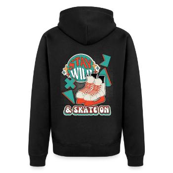 Retro ice skating, ice skating, ice skating - Unisex Premium Organic Zip Hoodie - black - Back - Nico (187cm)