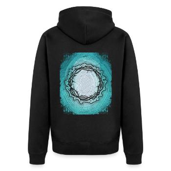 Dornenkrone, Jesus Christus, Christliche Kunst - Unisex Premium Bio Zip Hoodie - Schwarz - Hinten - Nico (187cm)