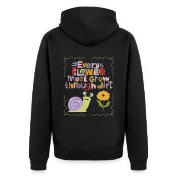 Motivation-Inspiration Slogan Escargot, Typographie - Veste à capuche bio Premium Unisexe - noir - Dos - Nico (187cm)