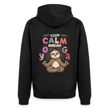 Yoga, Yoga Paresseux, Yoga-Paresseux, Garde-calme, Dire - Veste à capuche bio Premium Unisexe - noir - Dos - Nico (187cm)