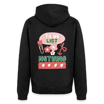 To-Do List, To-Do List, List, Completion List - Unisex Premium Organic Zip Hoodie - black - Back - Nico (187cm)