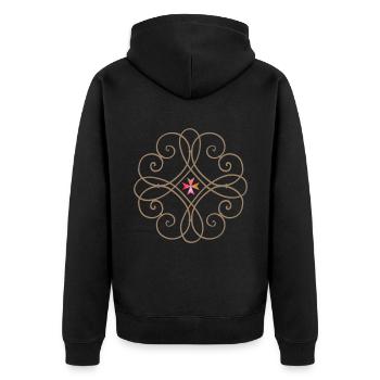Jésus-Christ, mandala en fer forgé, croix de Jésus - Veste à capuche bio Premium Unisexe - noir - Dos - Nico (187cm)