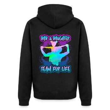 Father-Daughter, Dad-Daughter, Father's Day, Saying - Unisex Premium Organic Zip Hoodie - black - Back - Nico (187cm)