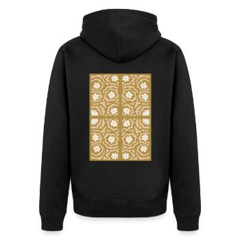Art Nouveau, Arts & Crafts, Esthétique, Vintage-1900 - Veste à capuche bio Premium Unisexe - noir - Dos - Nico (187cm)