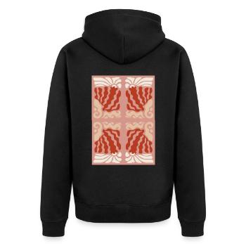 Art Nouveau, Arts & Crafts, Esthétique, Vintage-1900 - Veste à capuche bio Premium Unisexe - noir - Dos - Nico (187cm)